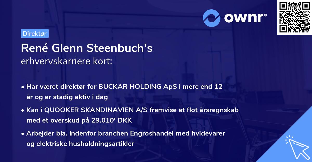 René Glenn Steenbuch's erhvervskarriere kort