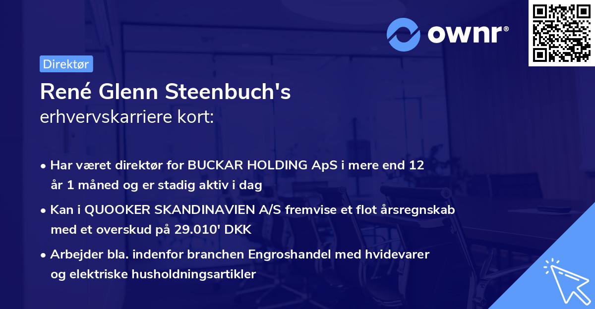 René Glenn Steenbuch's erhvervskarriere kort