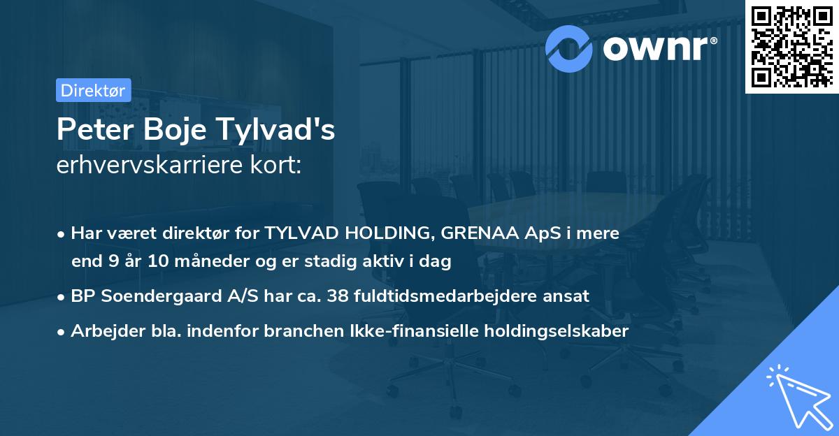 Peter Boje Tylvad's erhvervskarriere kort