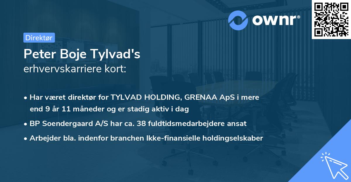 Peter Boje Tylvad's erhvervskarriere kort