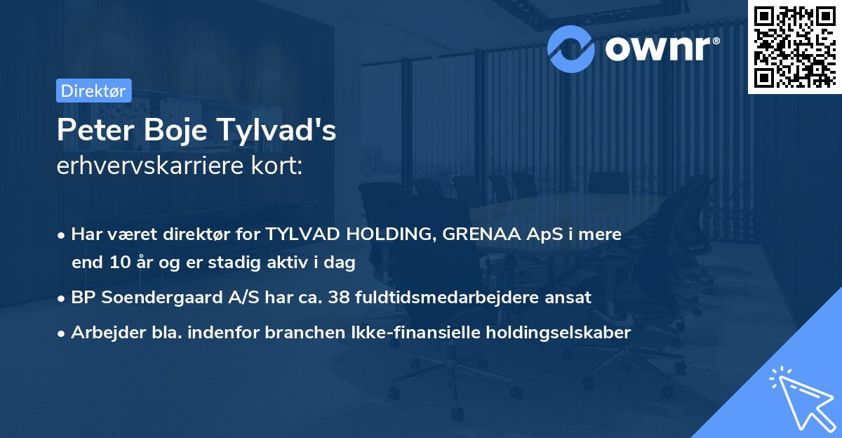 Peter Boje Tylvad's erhvervskarriere kort