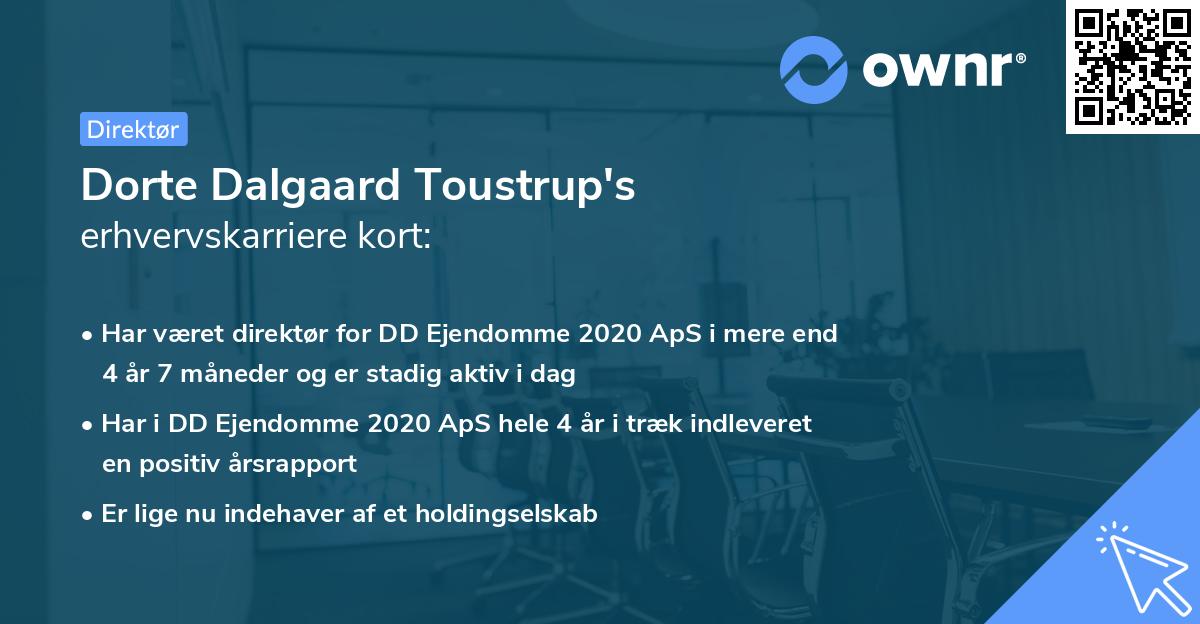 Dorte Dalgaard Toustrup's erhvervskarriere kort