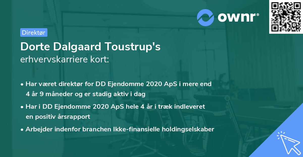 Dorte Dalgaard Toustrup's erhvervskarriere kort