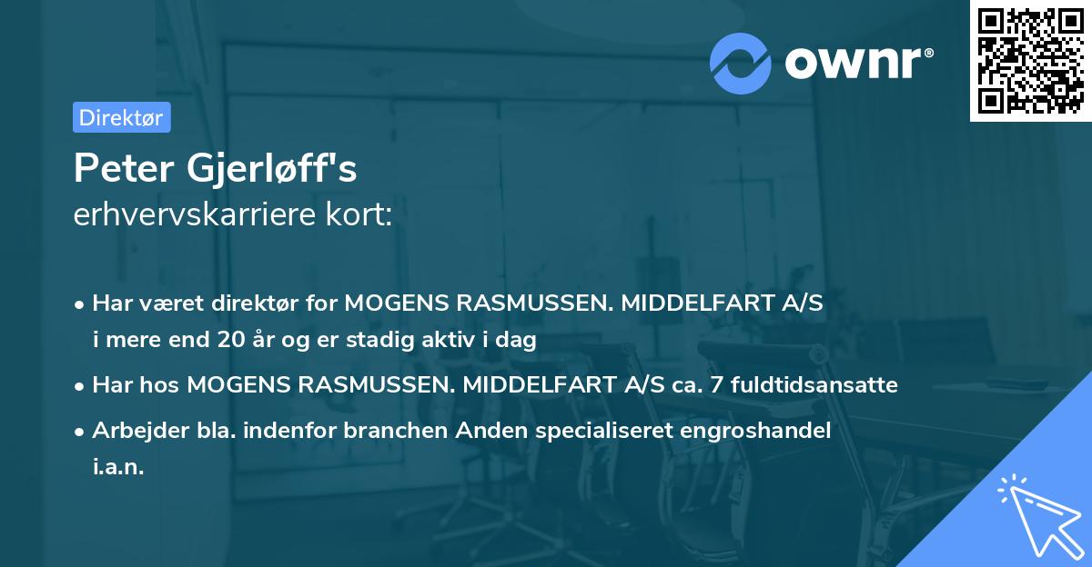 Peter Gjerløff's erhvervskarriere kort
