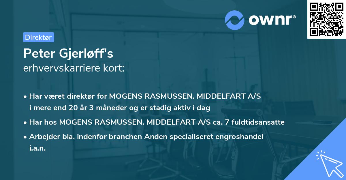 Peter Gjerløff's erhvervskarriere kort