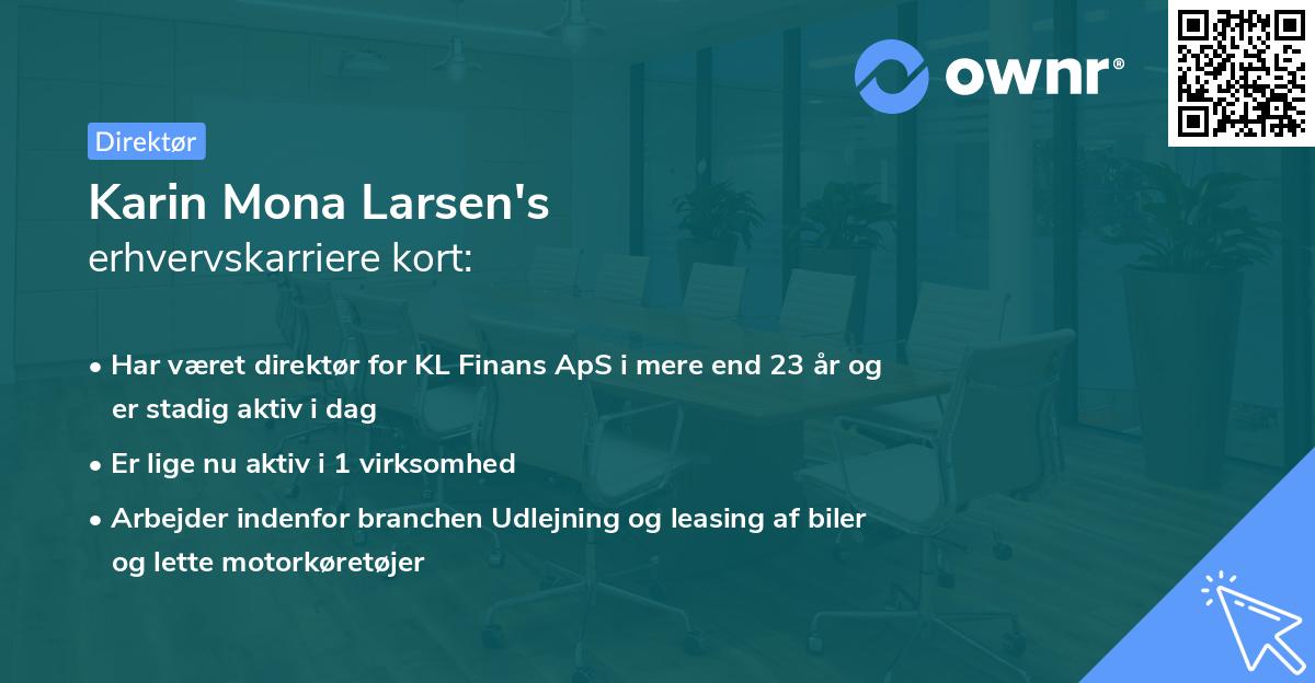 Karin Mona Larsen's erhvervskarriere kort
