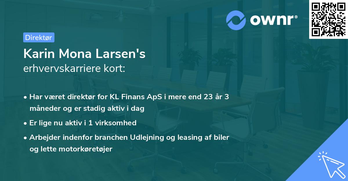 Karin Mona Larsen's erhvervskarriere kort