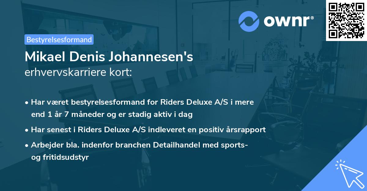 Mikael Denis Johannesen's erhvervskarriere kort