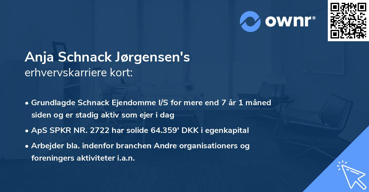 Anja Schnack Jørgensen's erhvervskarriere kort