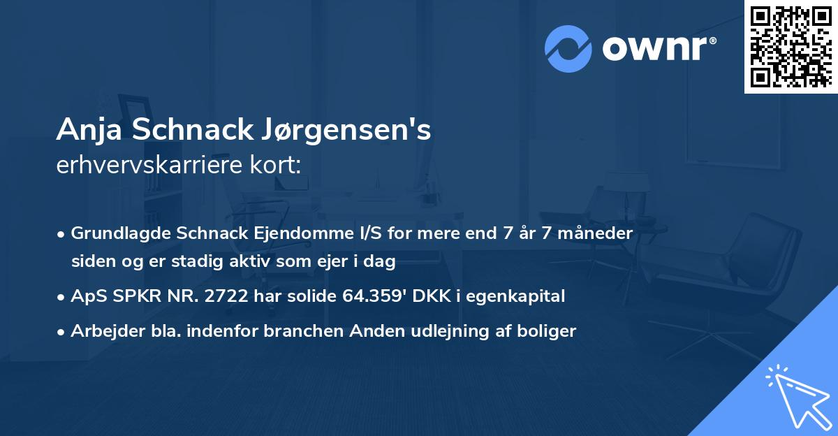 Anja Schnack Jørgensen's erhvervskarriere kort