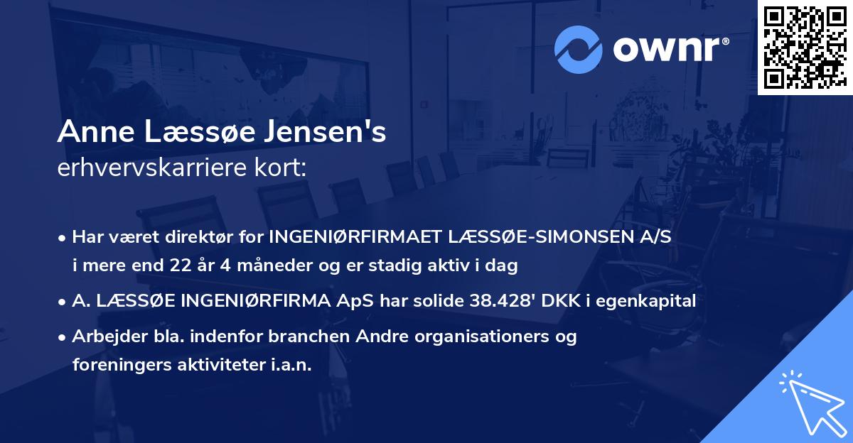 Anne Læssøe Jensen's erhvervskarriere kort