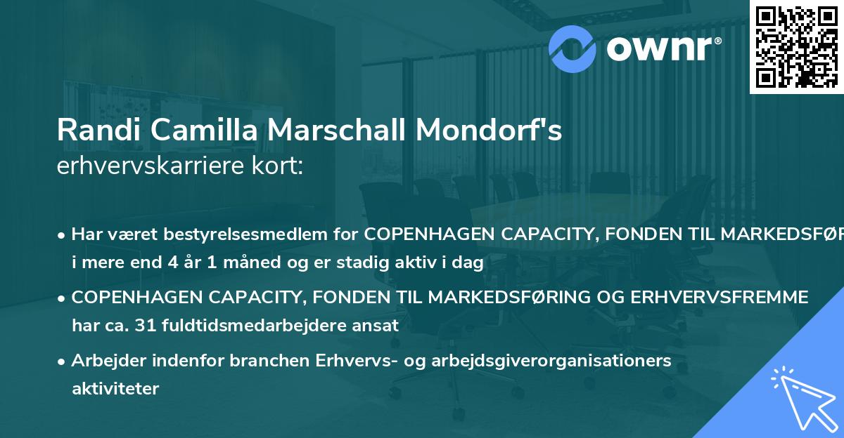 Randi Camilla Marschall Mondorf's erhvervskarriere kort