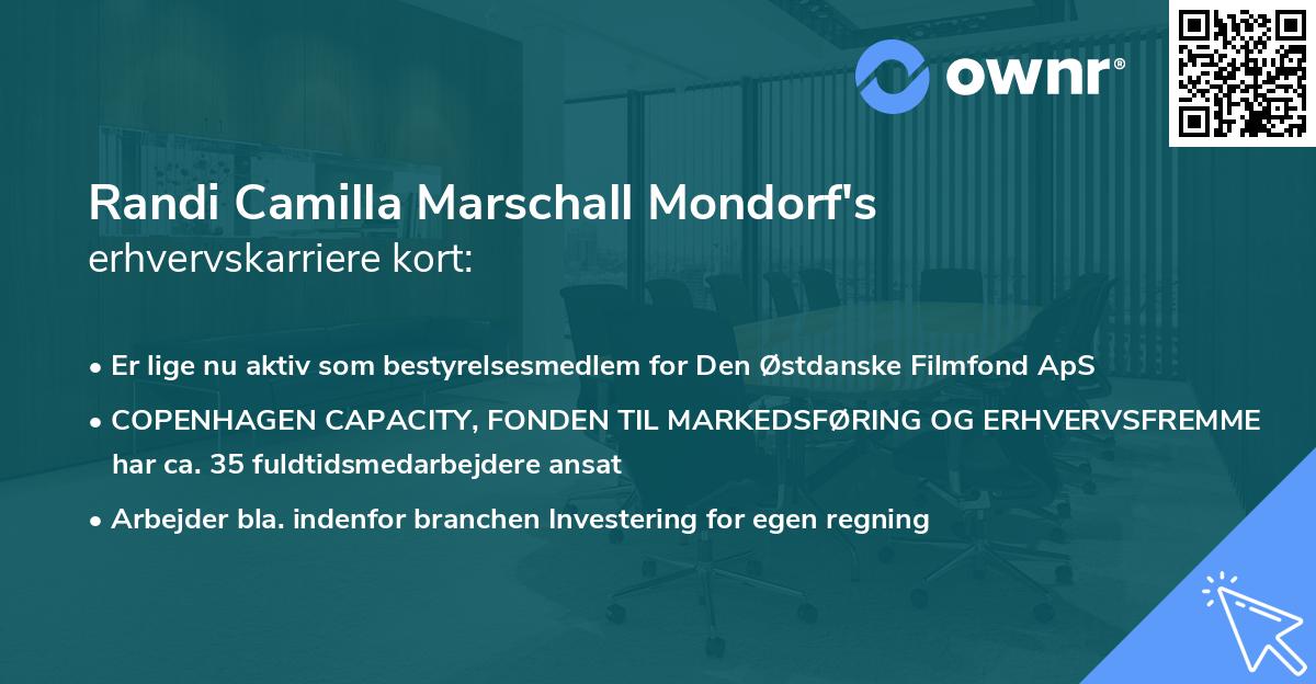 Randi Camilla Marschall Mondorf's erhvervskarriere kort