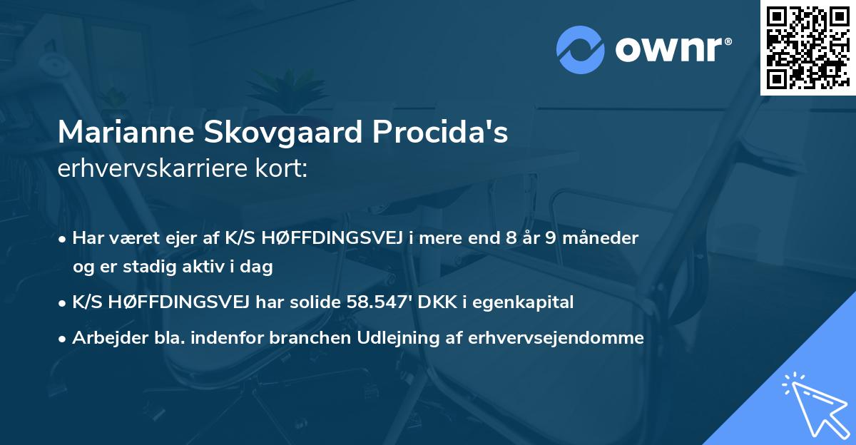 Marianne Skovgaard Procida's erhvervskarriere kort