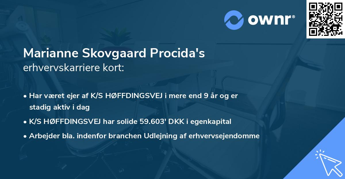 Marianne Skovgaard Procida's erhvervskarriere kort
