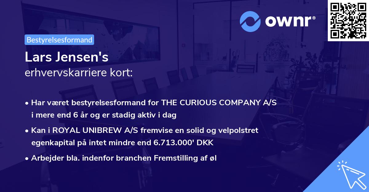 Lars Jensen's erhvervskarriere kort