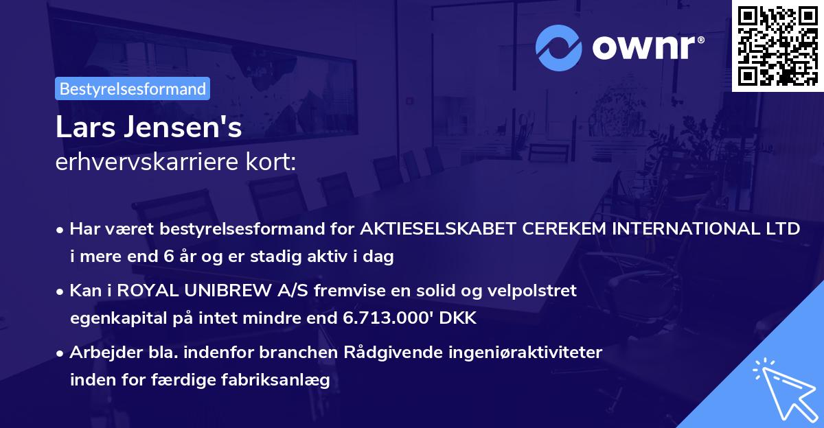 Lars Jensen's erhvervskarriere kort