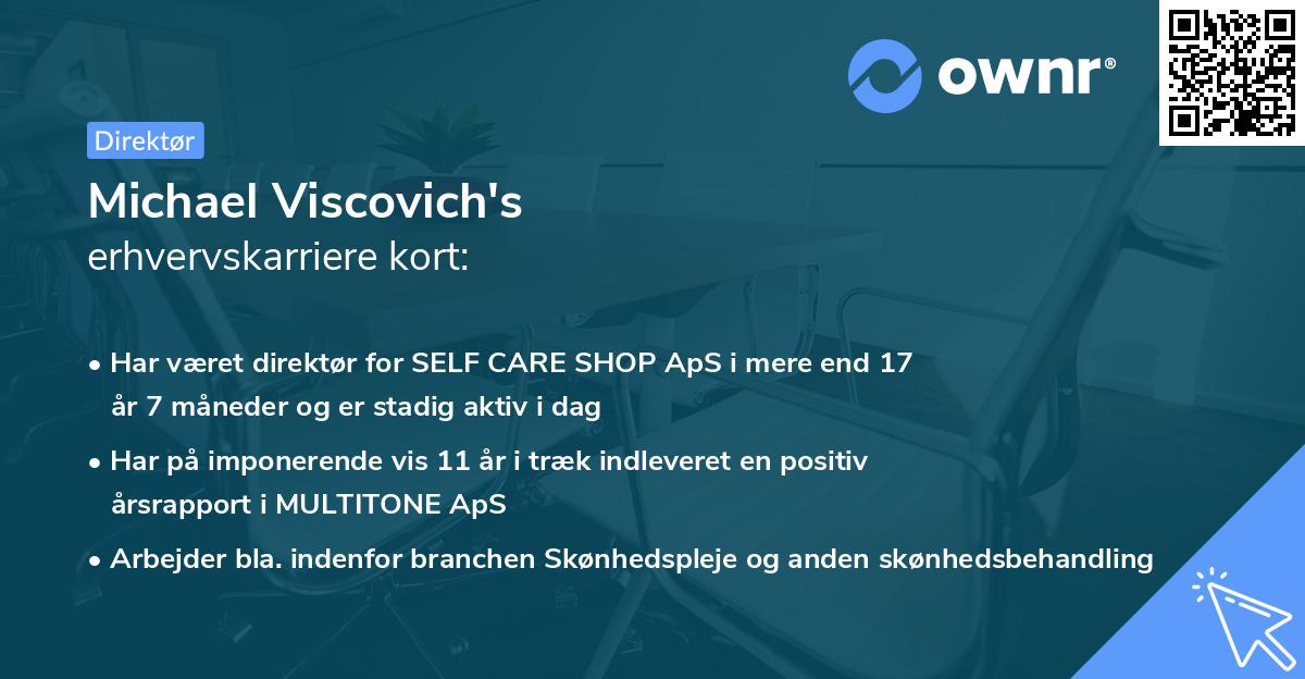 Michael Viscovich's erhvervskarriere kort