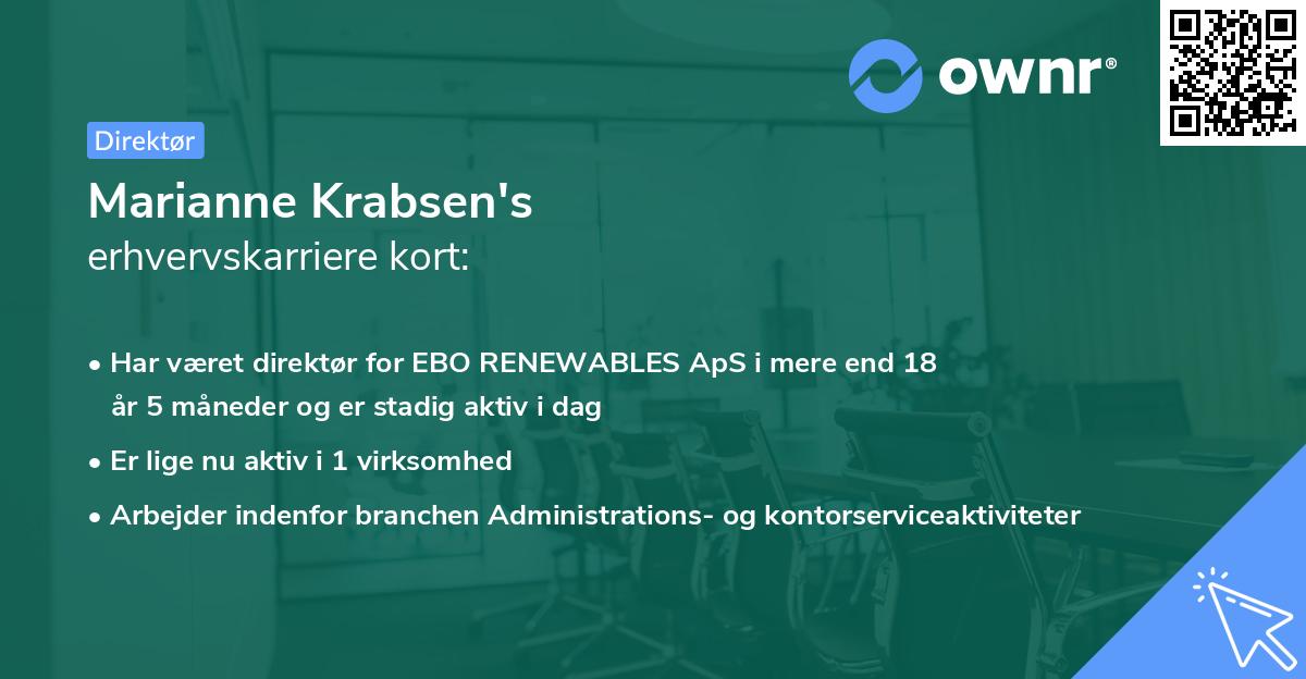 Marianne Krabsen's erhvervskarriere kort