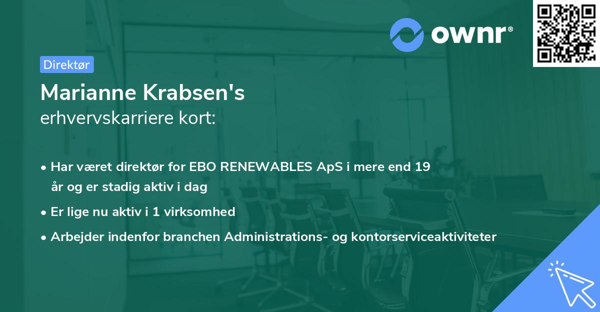 Marianne Krabsen's erhvervskarriere kort