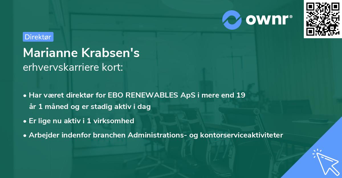 Marianne Krabsen's erhvervskarriere kort