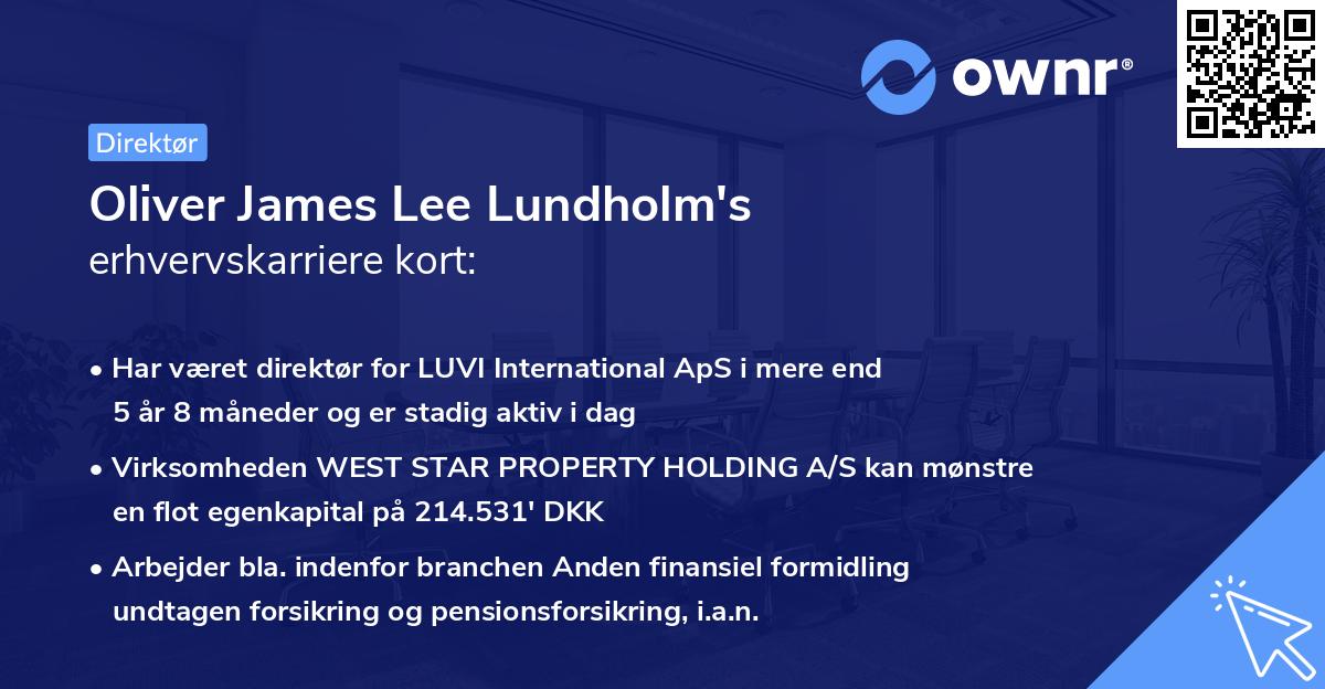 Oliver James Lee Lundholm's erhvervskarriere kort