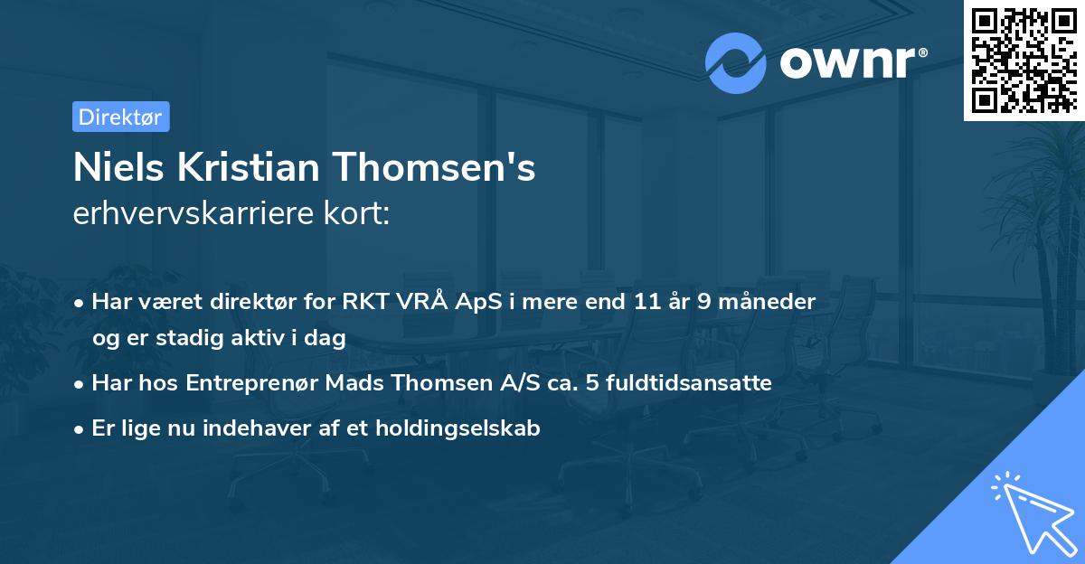 Niels Kristian Thomsen's erhvervskarriere kort