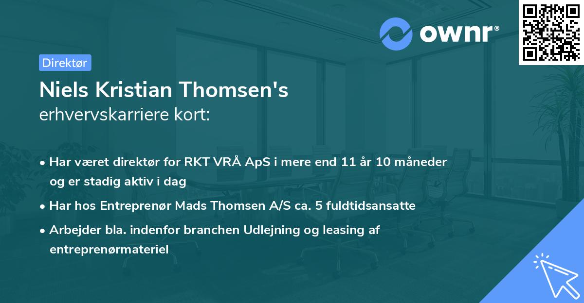 Niels Kristian Thomsen's erhvervskarriere kort