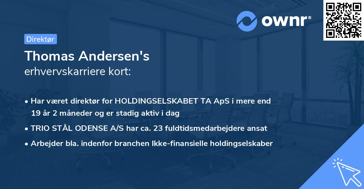 Thomas Andersen's erhvervskarriere kort