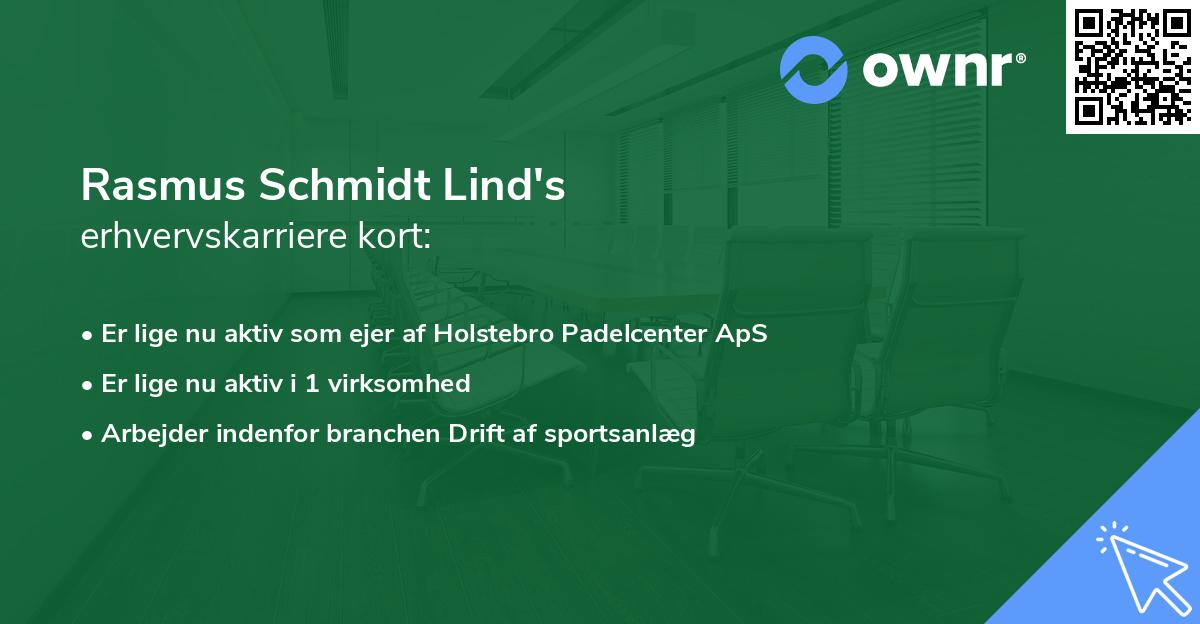 Rasmus Schmidt Lind's erhvervskarriere kort