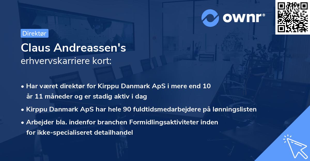Claus Andreassen's erhvervskarriere kort