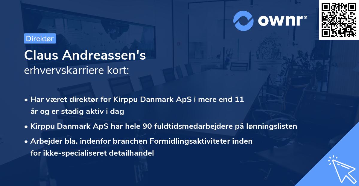Claus Andreassen's erhvervskarriere kort