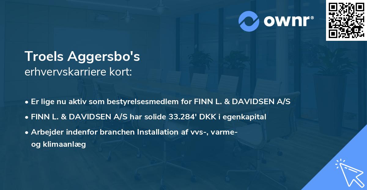 Troels Aggersbo's erhvervskarriere kort