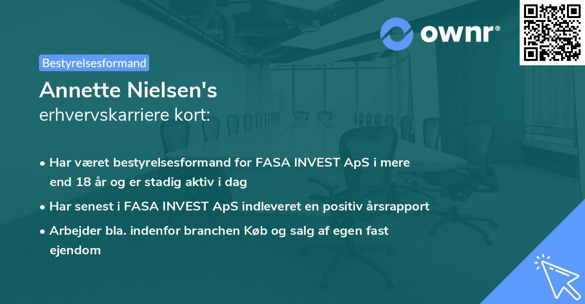 Annette Nielsen's erhvervskarriere kort