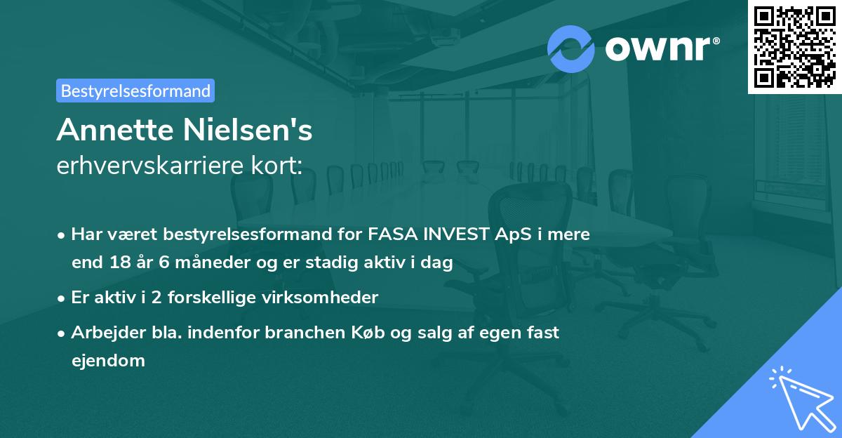 Annette Nielsen's erhvervskarriere kort