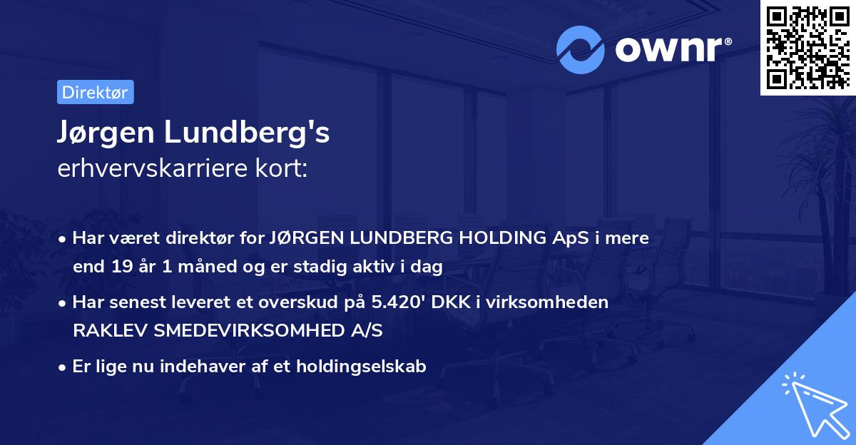 Jørgen Lundberg's erhvervskarriere kort