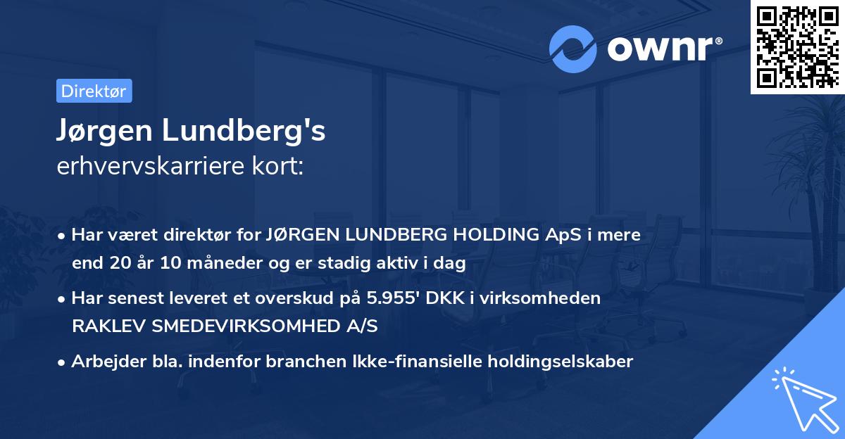 Jørgen Lundberg's erhvervskarriere kort