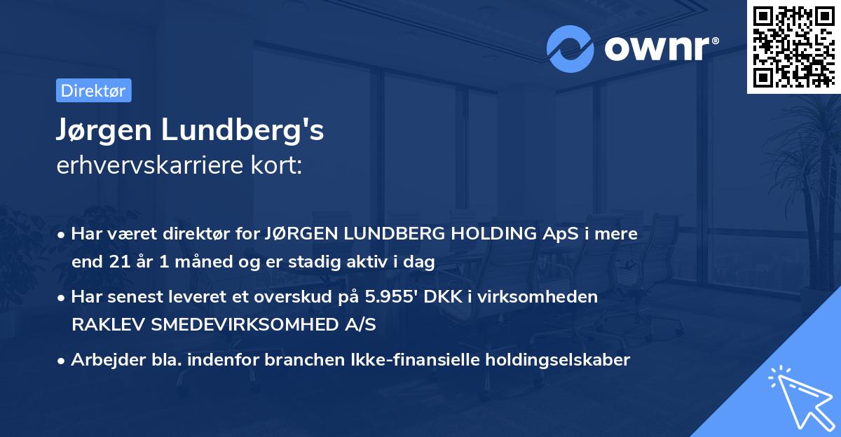 Jørgen Lundberg's erhvervskarriere kort