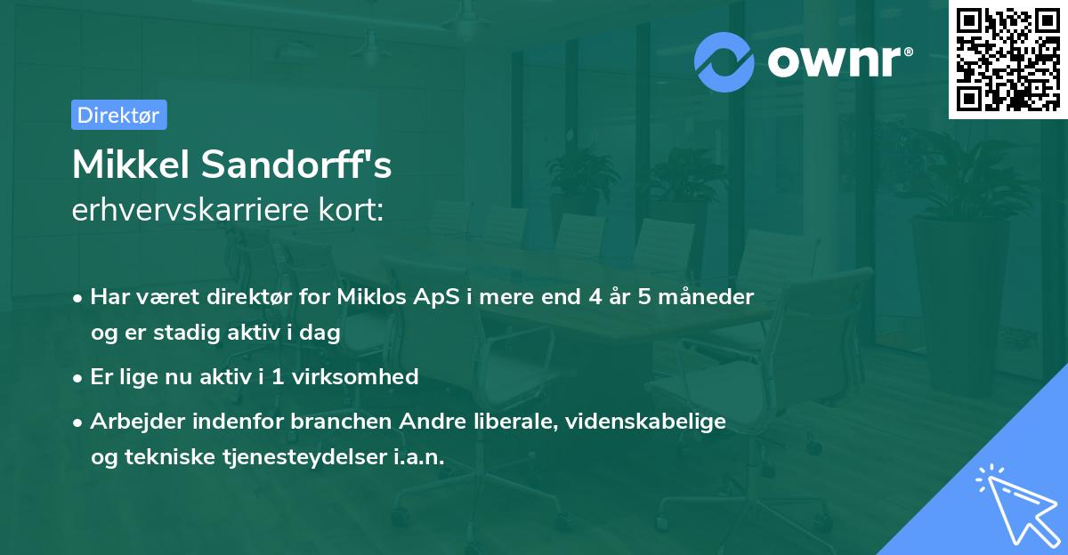 Mikkel Sandorff's erhvervskarriere kort