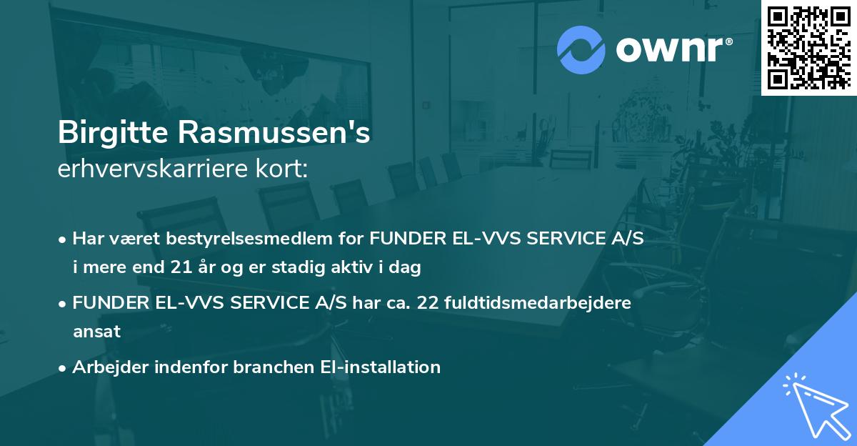 Birgitte Rasmussen's erhvervskarriere kort