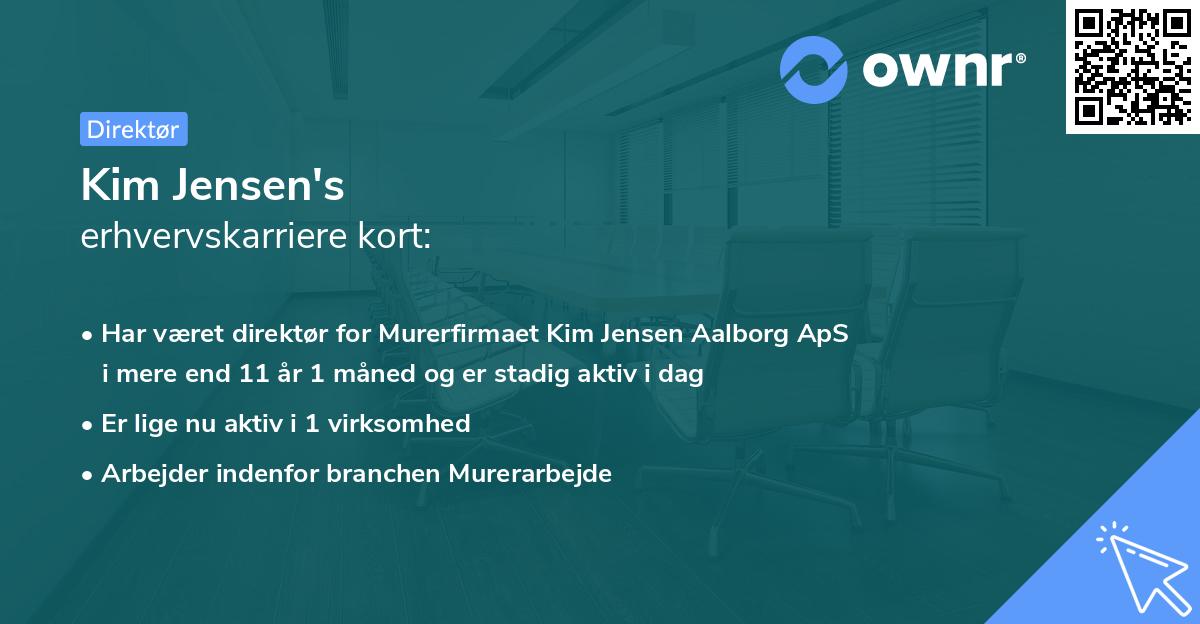 Kim Jensen's erhvervskarriere kort