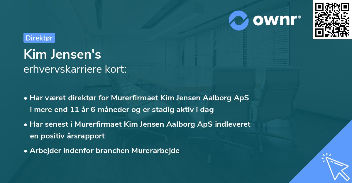 Kim Jensen's erhvervskarriere kort