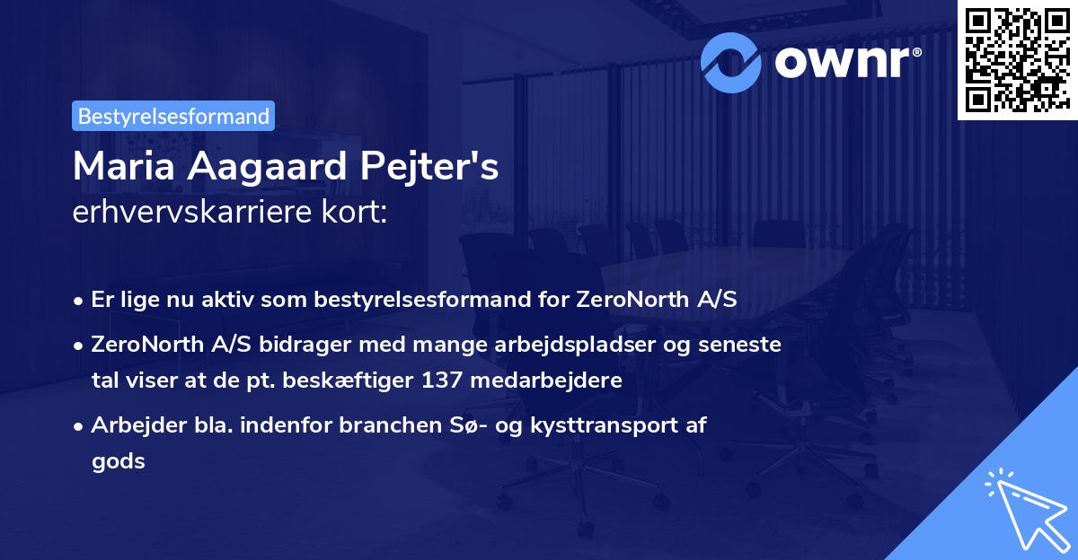 Maria Aagaard Pejter's erhvervskarriere kort