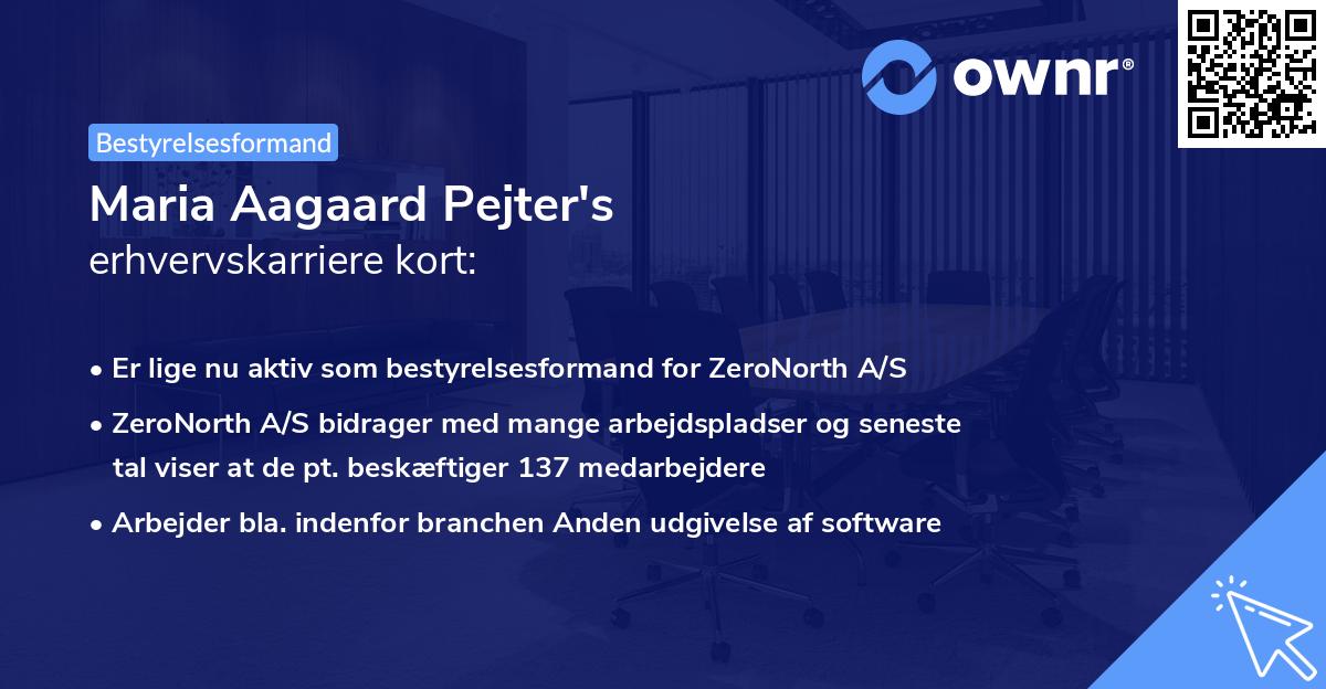 Maria Aagaard Pejter's erhvervskarriere kort