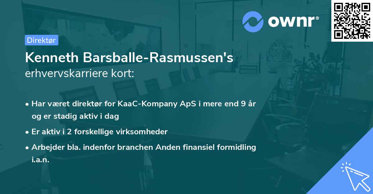Kenneth Barsballe-Rasmussen's erhvervskarriere kort