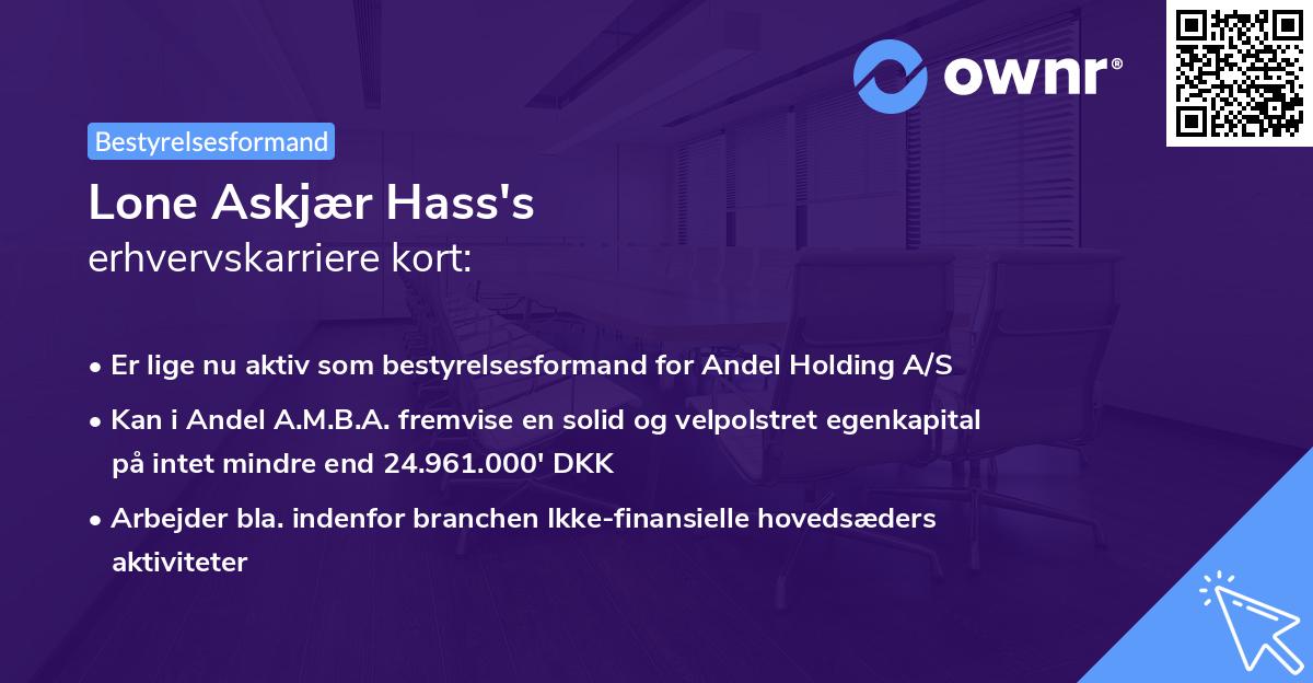 Lone Askjær Hass's erhvervskarriere kort