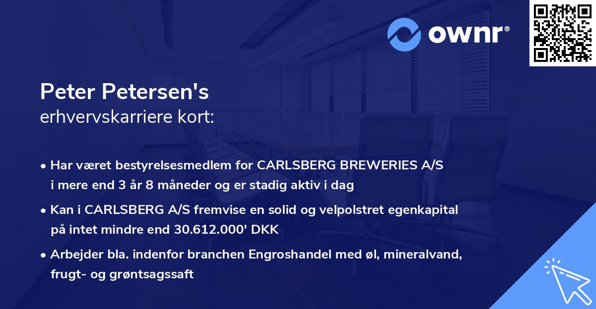 Peter Petersen's erhvervskarriere kort