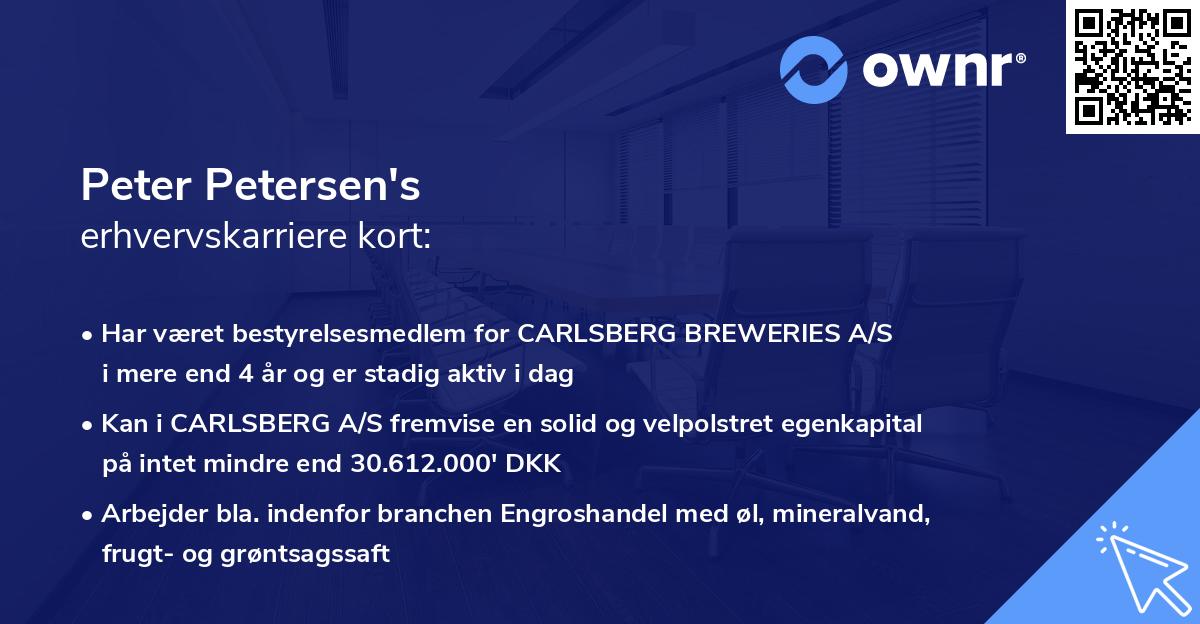 Peter Petersen's erhvervskarriere kort