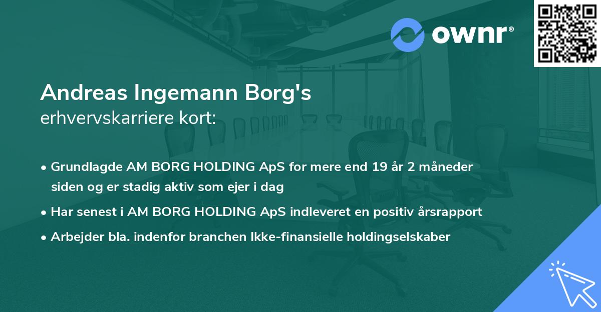 Andreas Ingemann Borg's erhvervskarriere kort