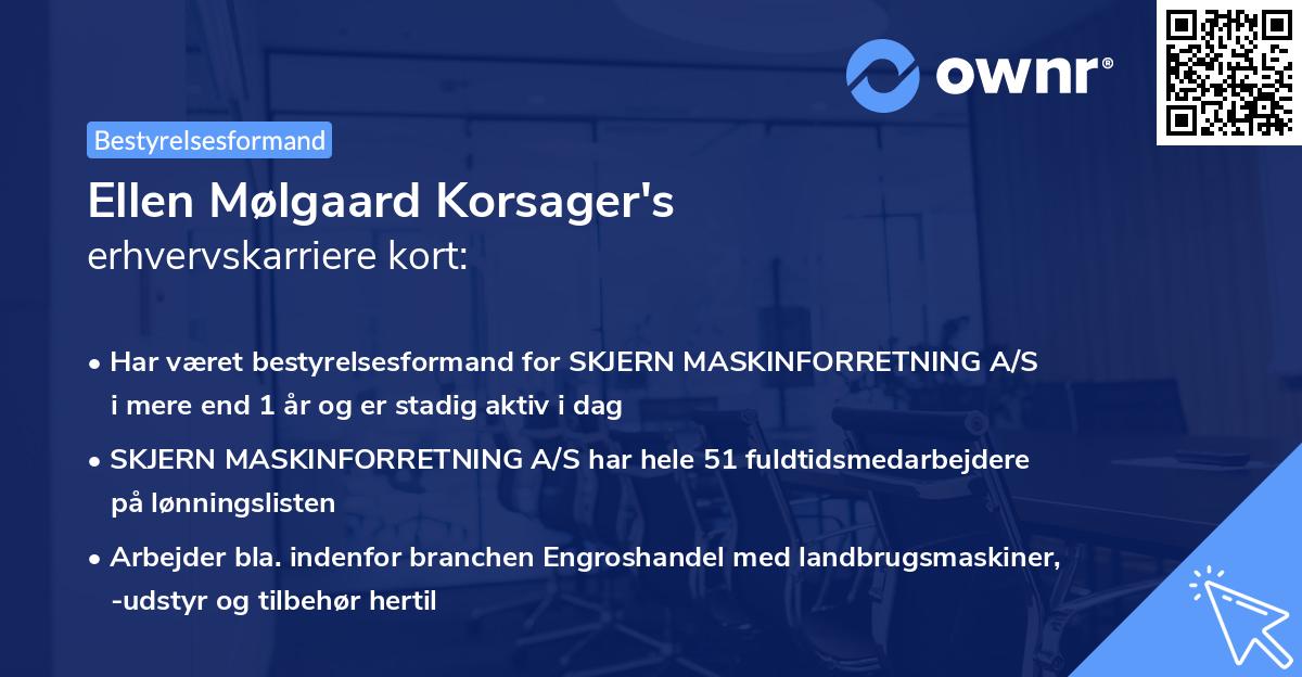 Ellen Mølgaard Korsager's erhvervskarriere kort